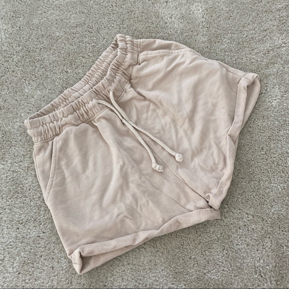 Missguided Tan Sweatshorts Size 6